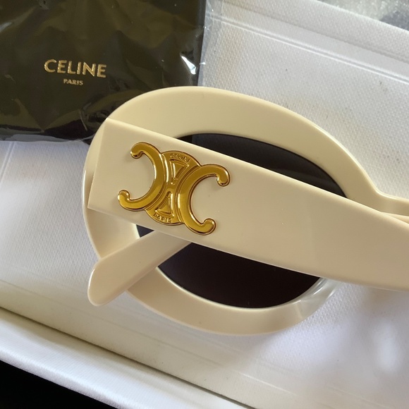 CELINE Triomphe Oval Sunglasses 53-22-145 Blonde Smoke - Picture 12 of 16